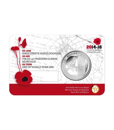5 Euro Belgique 2018 100 ans de la grande guerre