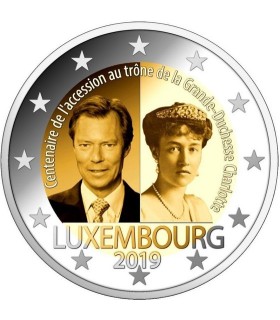 2 Euro Luxembourg 2019 100e anniversaire de l’accession au trône de la Grande-Duchesse Charlotte.