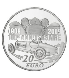 20 Euros Ettore BUGATTI - ARG Piéfort BE 2009 - Auteur: Atelier de Gravure
Poids: 44,4 gr  1,55 oz
Diamètre: 37 mm  1,46 inch
Ti