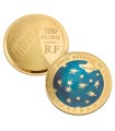 200 Euros or astronomie 2009 - 
	L'année mondiale de l'astronomie - 200 € OR bleu 1oz BE 2009 (pièce bombée) Poids: 31,104 gr  1