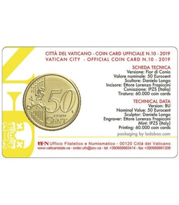 Coincard 50 cents Vatican 2018