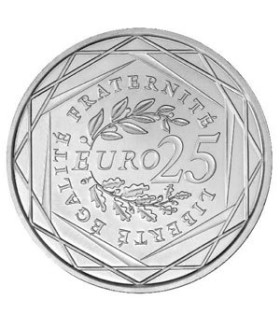 25 Euro Argent 2009 - Auteur: Atelier de Gravure
Poids: 18 gr  0,63 oz
Diamètre: 33 mm  1,30 inch
Tirage: 250 000
Métal: Arg