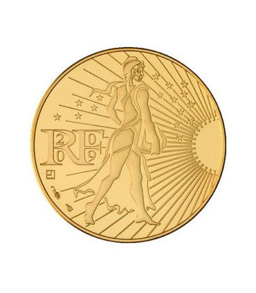 250 Euros FRANCE 2009 -  250 € OR BU 2009

Auteur: Atelier de Gravure

Poids: 8,45 g  0,30 oz

Diamètre: 22 mm  0,87 inch
