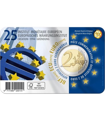 Coincard Francaise 2 Euro Belgique 2019 - 25 ans de l’Institut monétaire européen