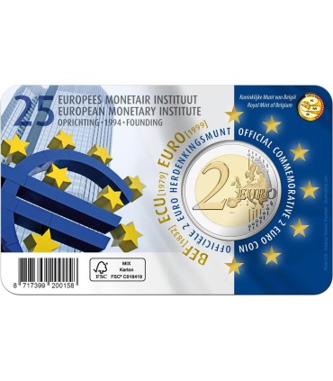 Coincard Flamande 2 Euro Belgique 2019 - 25 ans de l’Institut monétaire européen