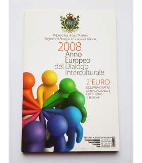 2 euro Saint Marin 2008 Dialogue Interculturel - 	 2 € Saint Marin 2008  " Dialogue interculturel "
Dessin commémoratif : Année