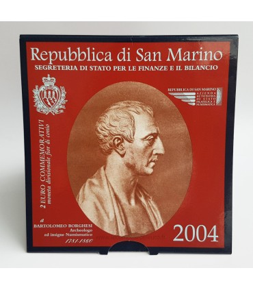 2 EURO SAINT MARIN 2004 Borghesi -  2€  Saint Marin 2004 - Bartolomeo Borghesi -commémorative:
 
Dessin commémoratif : Bartolo