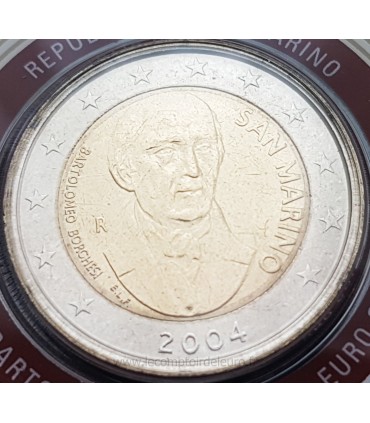 2 EURO SAINT MARIN 2004 Borghesi -  2€  Saint Marin 2004 - Bartolomeo Borghesi -commémorative:
 
Dessin commémoratif : Bartolo