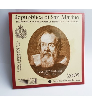 2 EURO SAINT MARIN 2005 Année de la Physique - Dessin commémoratif : 2005, année mondiale de la physique: 

 

Description du de