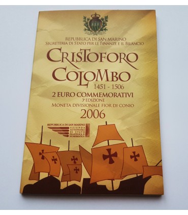 2 EURO SAINT MARIN 2006 Christophe Colomb - Saint Marin 2006 - 2 € - " Christophe Colomb "
 
Dessin commémoratif : 500e annive