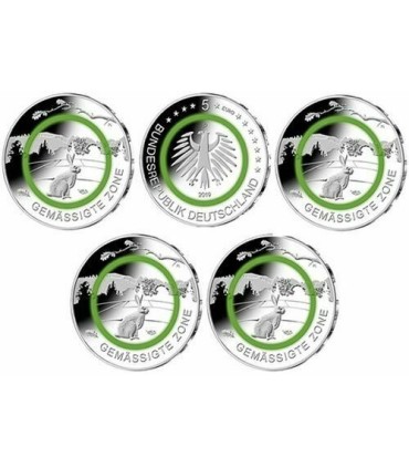 5 x 5 Euro Allemagne 2019 - A,D,F,G,J