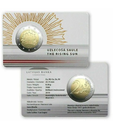 Coincard 2 Euro Lettonie 2019 - Soleil levant