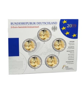 5 x 2 euro BU Allemagne 2019 Mur de Berlin