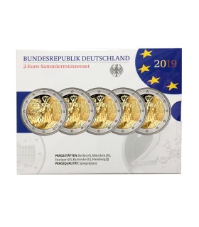 5 x 2 euro BE Allemagne 2019 Mur de Berlin