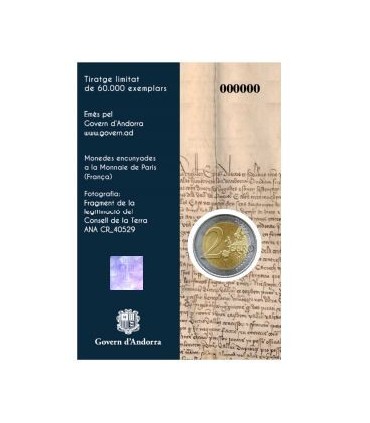 2 Euro Andorre 2019 600 ans du Conseil de la Terre