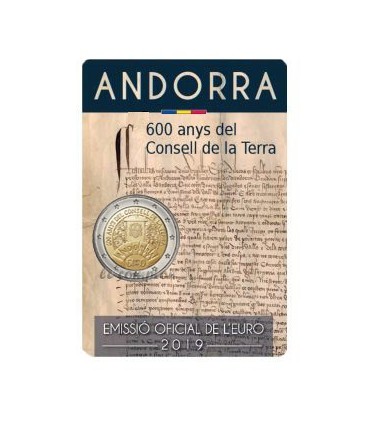 2 Euro Andorre 2019 600 ans du Conseil de la Terre