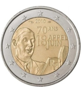 2 Euro FRANCE 2010 General De Gaulle - 
	Thème: 70 eme Anniversaire de l'Appel du 18 juin 1940Description : la 2 € Commémorative