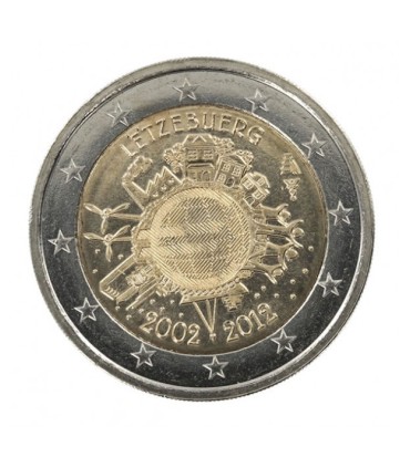 2 Euro "10 ans de l'euro " Luxembourg 2012 -  
Thème: 2 € commémorative 10 Ans de l'Euro Luxembourg 2012.
 
 Tirage : 500 000 ex