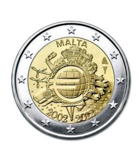 2 Euro "10 ans de l'euro " Malte 2012 -  
Thème: 2 € commémorative 10 Ans de l'Euro Malte 2012.
 
 Tirage : 450 000 exemplair