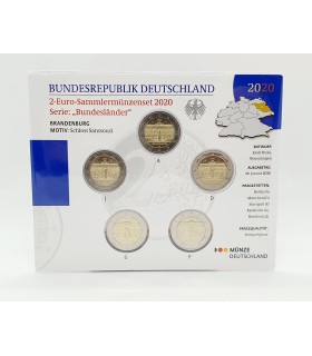 5 x 2 euro Brillant universel BU Allemagne 2020 - Palais de Sanssouci.