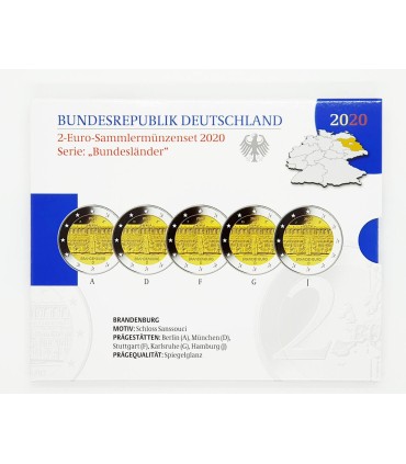 5 x 2 euro BE Allemagne 2020 Palais de Sanssouci
