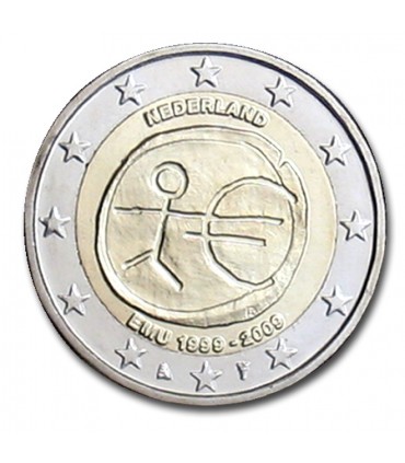 2 Euro EMU Pays-bas 2009 - Thème: 2 € commémorative EMU Pays Bas 2009.
 
 Tirage : 5 000  000 exemplaires
 
Description:
Tous le