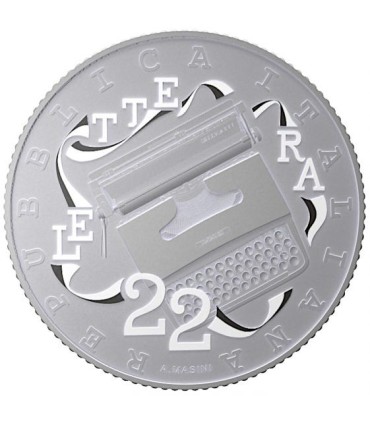 3 x 5 euro Italie 2020 - Excellence à l'italienne - Machine à écrire