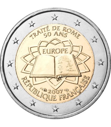 2 Euro France 2007 Traité de Rome -  
Thème: 2 € commémorative au traité de Rome France 2007
 
 Tirage :9 600 000  exemplaire