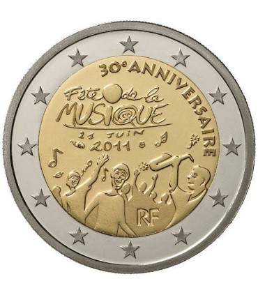 2 Euro France 2011 Fete de la musique - 
	 

	Thème: 2 € commémorative France 2011 commémorant les 30 ans de la Fête de la Musiq