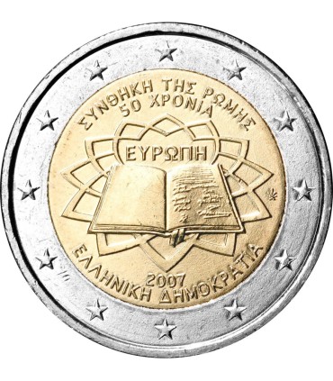 2 Euro Grèce 2007 Traité de Rome -  
Thème: 2 € commémorative au traité de Rome Grèce 2007.
 
 Tirage : 4 000 000  exemplaires.
