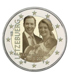 2 Euro Luxembourg 2020 Naissance du prince Charles version hologramme