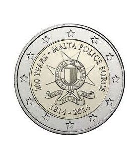 2 euro commémorative MALTE 2014 Police - 	2 € commémorative Malte 2014

	Thème : 200ème anniversaire de la création des Forces