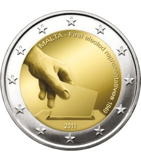 2 Euro Malte 2011 Première Election - 
	 

	Thème: 2 € commémorative Malte 2011 commémorant l'élection en 1849 des premiers repr