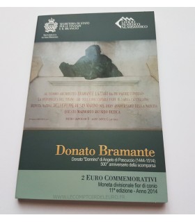 2 EURO SAINT MARIN 2014 Bramante - Coffret 2 Euro CC BU Saint-Marin 2014

Thème : Donato Bramante

Tirage:  110.000

Qualité:  B
