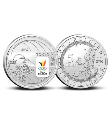 5 euro Belgique 2021 - Team Belgium - Jeux olympique de Tokyo version couleur