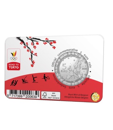 5 euro Belgique 2021 - Team Belgium - Jeux olympique de Tokyo version couleur
