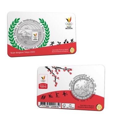 5 euro Belgique 2021 - Team Belgium - Jeux olympique de Tokyo version couleur