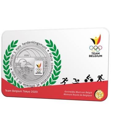 5 euro Belgique 2021 - Team Belgium - Jeux olympique de Tokyo version couleur