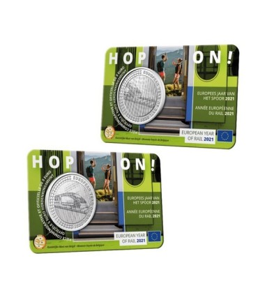 5 euro holographique Belgique 2021 - Année Européenne du train