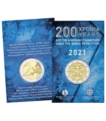 Coincard 2 Euro Grèce 2021 - Bicentenaire de la Révolution Grecque