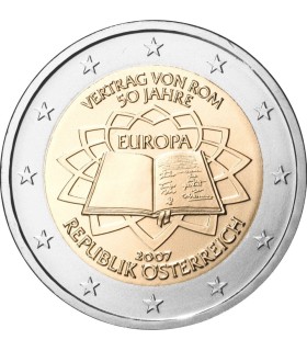 2 Euro Autriche 2007 Traité de Rome -  
Thème: 2 € commémorative au traité de Rome Autriche 2007
 
 Tirage : 9 000 000 exemplair