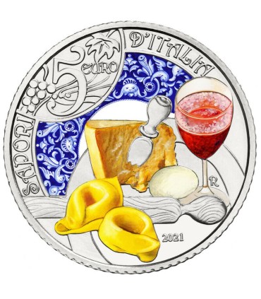 5 euro Italie 2021  Lambrusco et tortellini