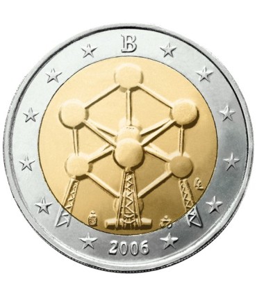 2 Euro BELGIQUE 2006 Atomium - La Belgique à l’occasion de la réouverture de l'Atomium. La partie interne de la pièce représente