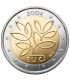 2 Euro Finlande 2004 Elargissement UE - 2 euro commémorative Finlande 2004 avec un dessin représente un pilier stylisé dont les 