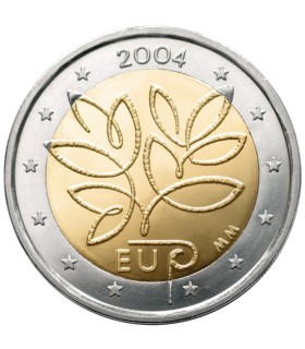 2 Euro Finlande 2004 Elargissement UE - 2 euro commémorative Finlande 2004 avec un dessin représente un pilier stylisé dont les 