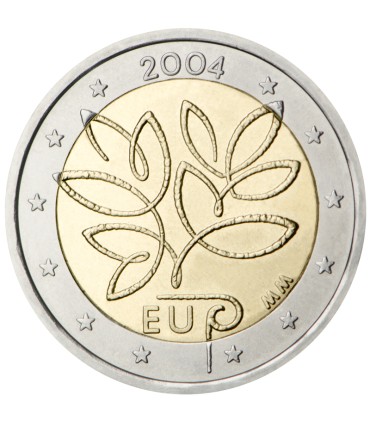 2 Euro Finlande 2004 Elargissement UE - 2 euro commémorative Finlande 2004 avec un dessin représente un pilier stylisé dont les 