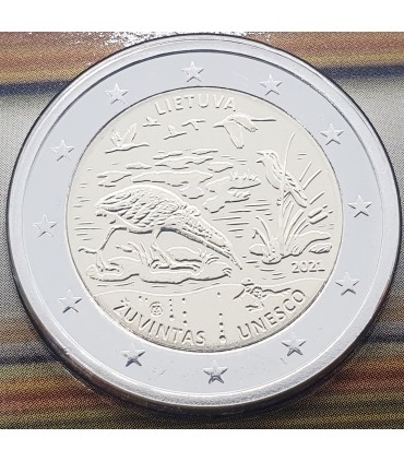 Coincard 2 Euro Lituanie 2021 - Réserve de la biosphère de žuvintas