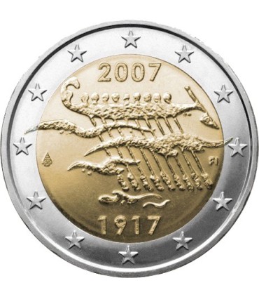 2 Euro FINLANDE 2007 Independance - La Finlande à l'occasion du 90e anniversaire de l'indépendance du pays. La partie interne de