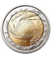 2 Euro italie 2004 Programme Alimentaire -  Description:
 À l'avant-plan figure le globe terrestre, incliné vers la droite et p