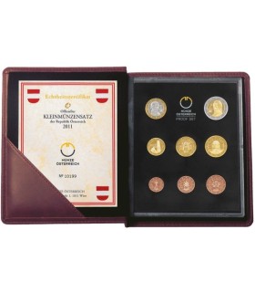 BE AUTRICHE 2011 - 
	 

	Description:

	 

	Série Autriche en coffret belle épreuve comprenant les 8 pièces de 1c à 2€ au millés